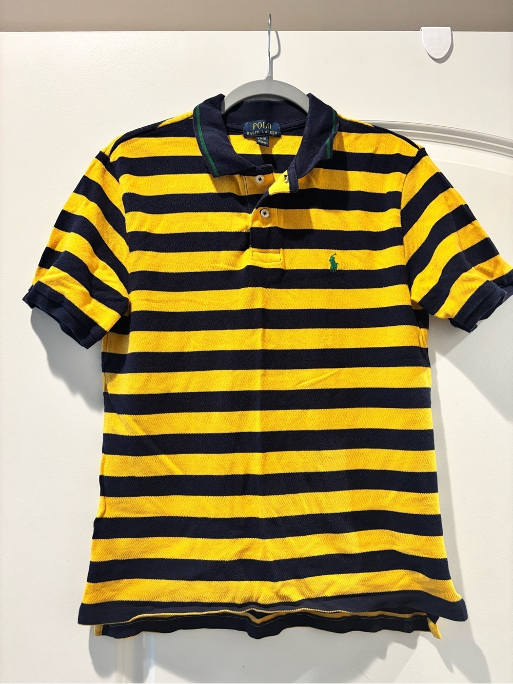 Polo by Ralph Lauren Navy & Yellow Striped Cotton Polo